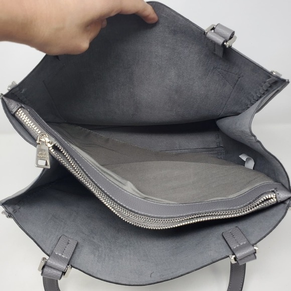 Steve Madden Tote Chain Embellished Shoulder Gray Bag - Picture 5 of 11